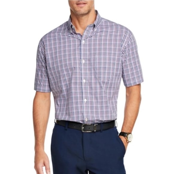 VAN HEUSEN Classic-Fit Gingham Flex Non-Iron Shirt - Picture 1 of 7